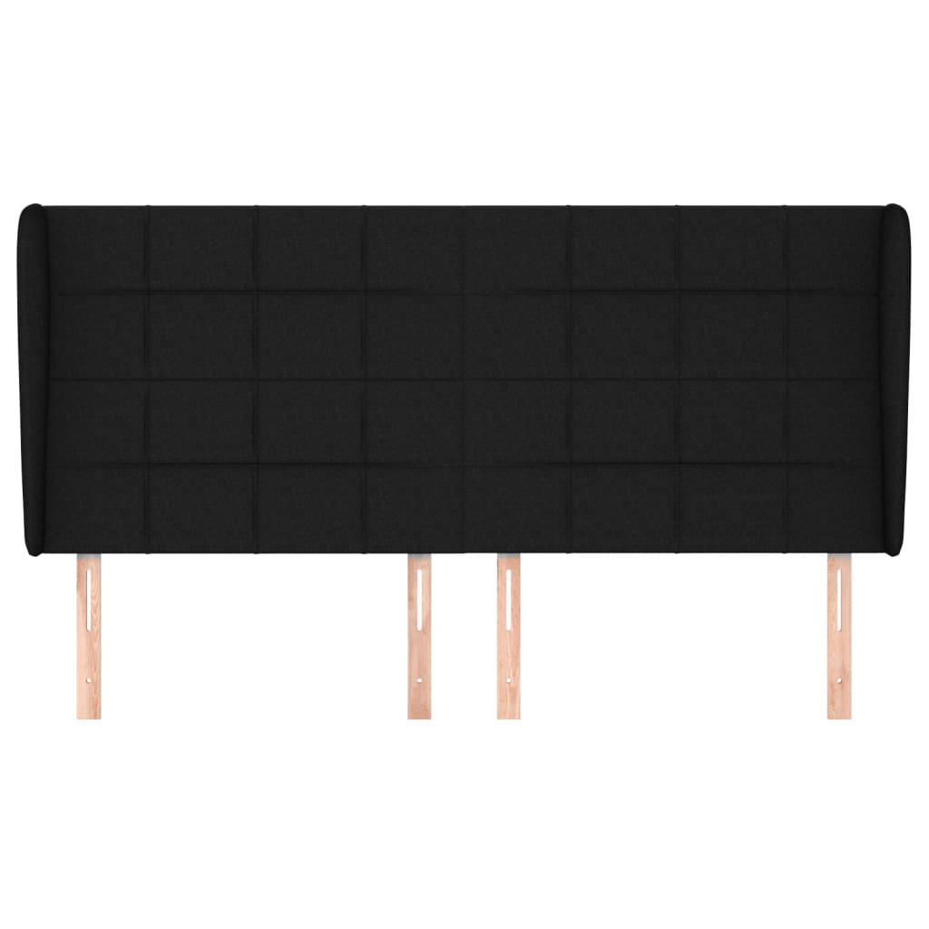 vidaXL Κεφαλάρι με Πτερύγια Μαύρο 163x23x118/128 εκ. Υφασμάτινο