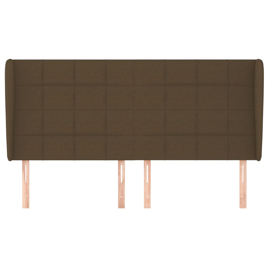 vidaXL Κεφαλάρι με Πτερύγια Σκούρο Καφέ 163x23x118/128 εκ. Υφασμάτινο