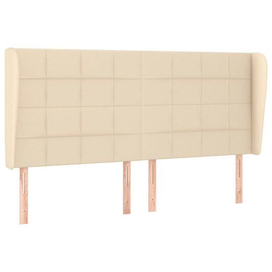 vidaXL Κεφαλάρι με Πτερύγια Κρεμ 163x23x118/128 εκ. Υφασμάτινο