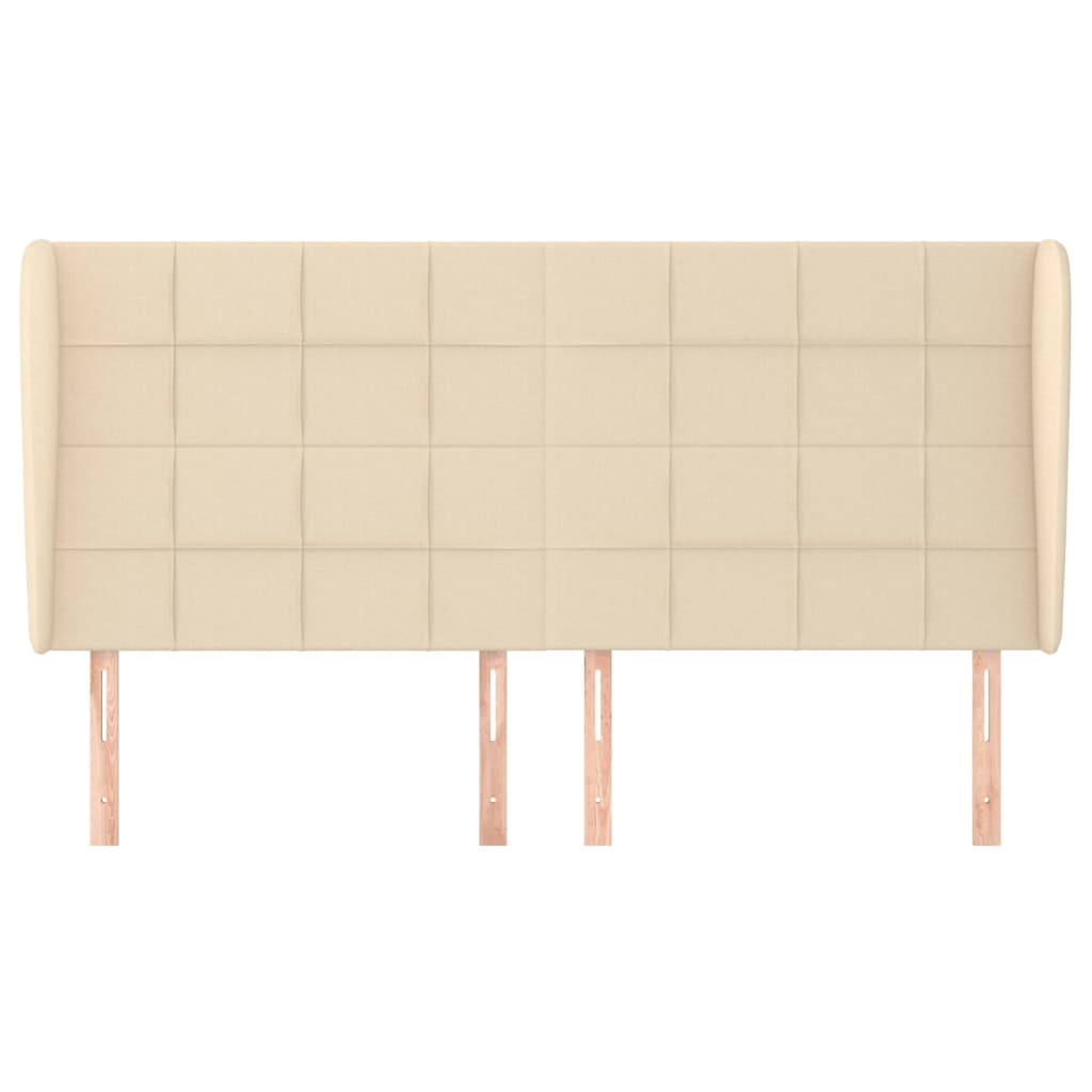 vidaXL Κεφαλάρι με Πτερύγια Κρεμ 163x23x118/128 εκ. Υφασμάτινο