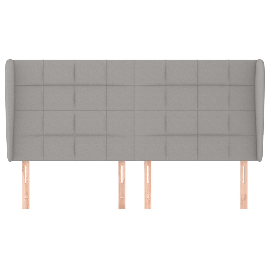 vidaXL Κεφαλάρι με Πτερύγια Ανοιχτό Γκρι 203x23x118/128 εκ. Υφασμάτινο