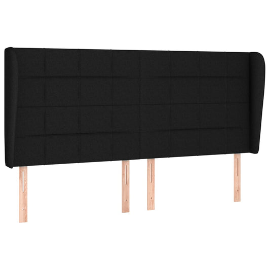 vidaXL Κεφαλάρι με Πτερύγια Μαύρο 203x23x118/128 εκ. Υφασμάτινο
