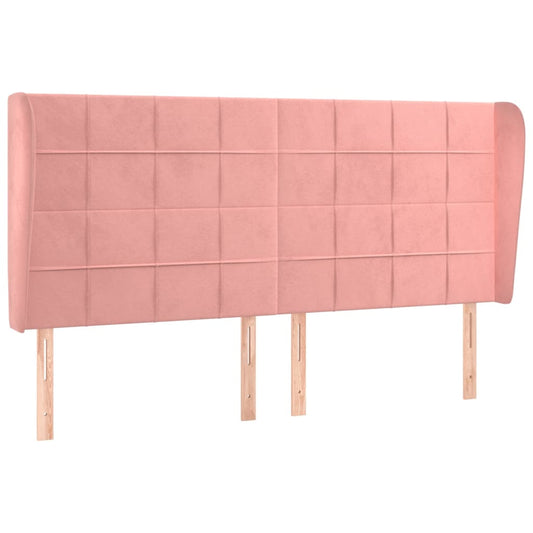 vidaXL Κεφαλάρι με Πτερύγια Ροζ 183x23x118/128 εκ. Βελούδινο