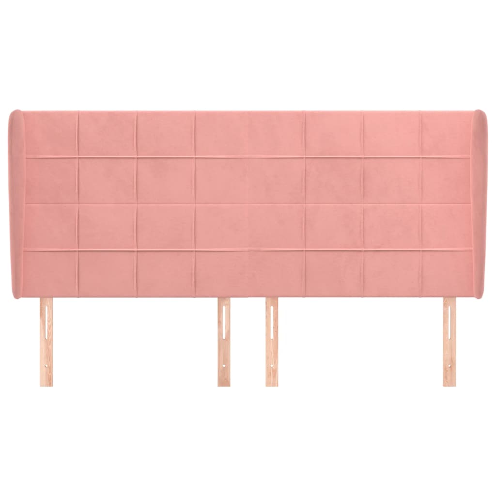 vidaXL Κεφαλάρι με Πτερύγια Ροζ 183x23x118/128 εκ. Βελούδινο
