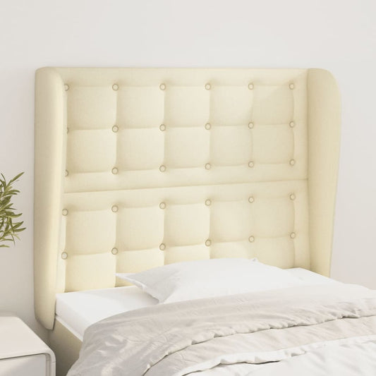 vidaXL Κεφαλάρι με Πτερύγια Κρεμ 93x23x118/128 εκ. Συνθετικό Δέρμα