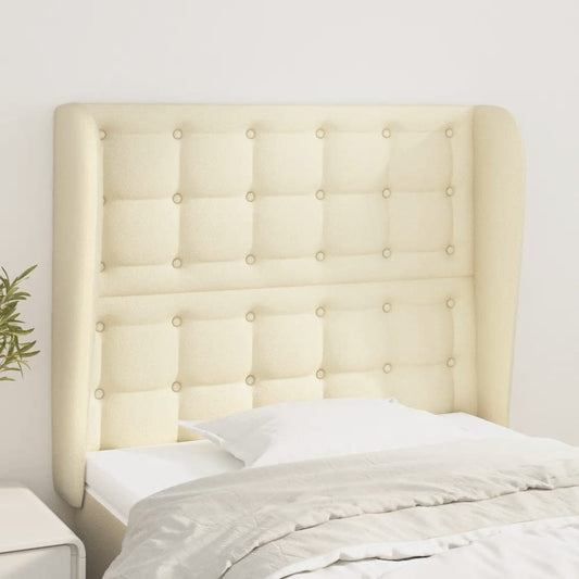 vidaXL Κεφαλάρι με Πτερύγια Κρεμ 103x23x118/128 εκ. Συνθετικό Δέρμα