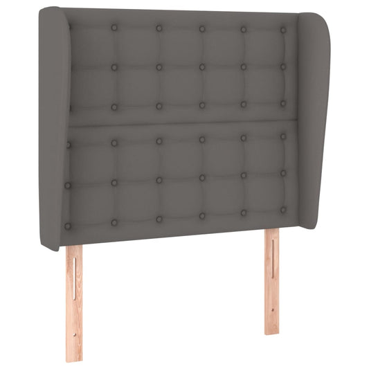 vidaXL Κεφαλάρι με Πτερύγια Γκρι 103x23x118/128 εκ. Συνθετικό Δέρμα