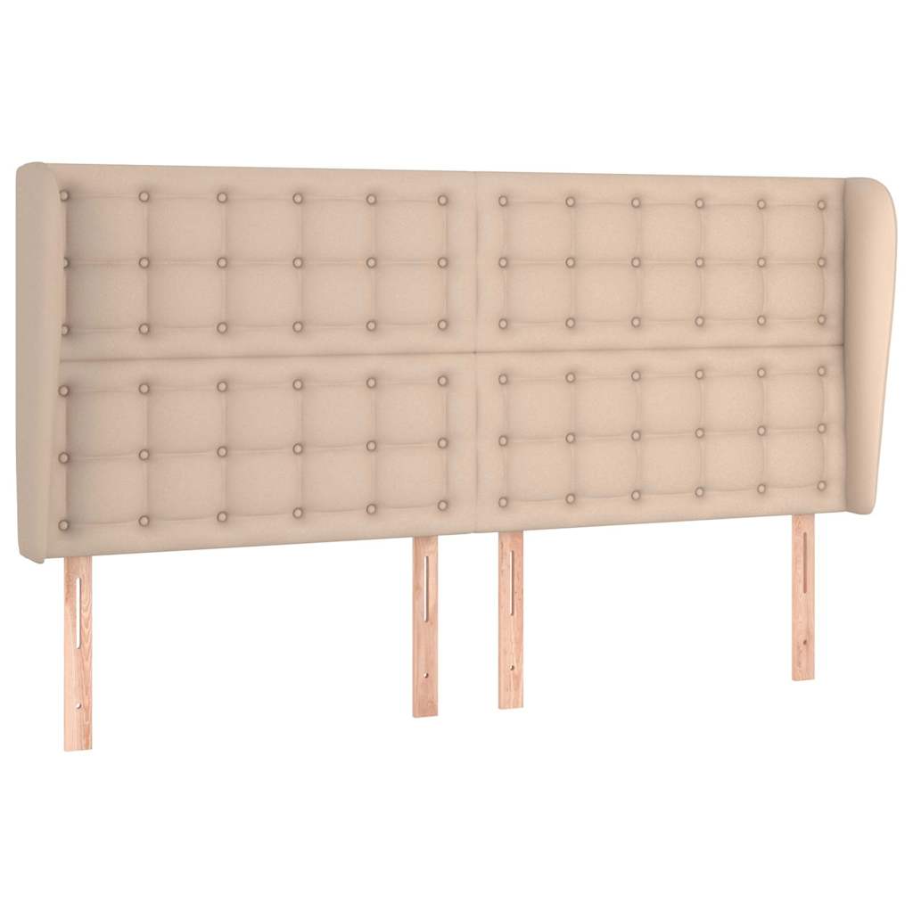 vidaXL Κεφαλάρι με Πτερύγια Καπουτσίνο 163x23x118/128 εκ. Συνθ. Δέρμα