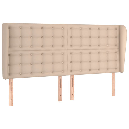 vidaXL Κεφαλάρι με Πτερύγια Καπουτσίνο 163x23x118/128 εκ. Συνθ. Δέρμα