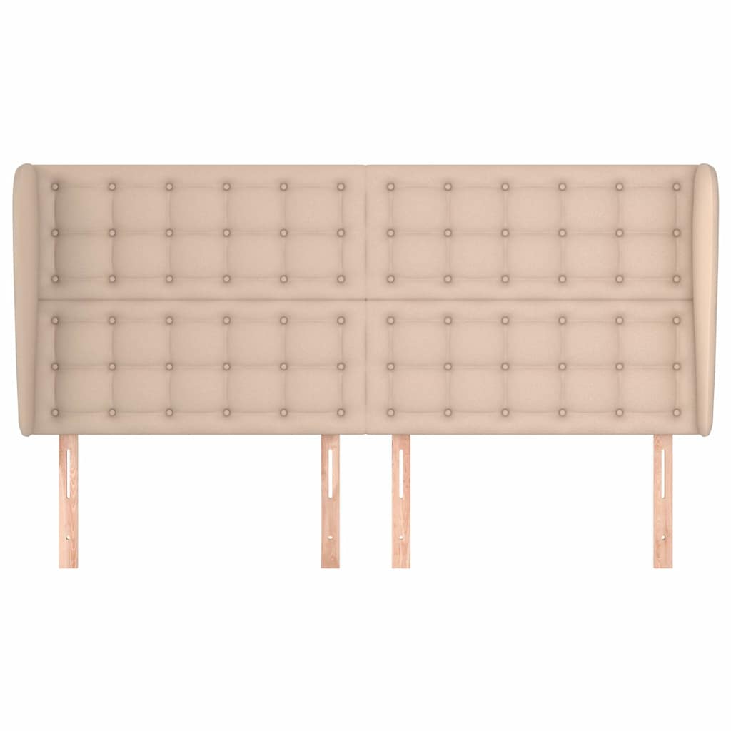 vidaXL Κεφαλάρι με Πτερύγια Καπουτσίνο 163x23x118/128 εκ. Συνθ. Δέρμα
