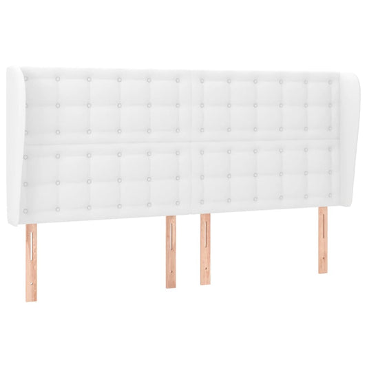 vidaXL Κεφαλάρι με Πτερύγια Λευκό 183x23x118/128 εκ. Συνθετικό Δέρμα