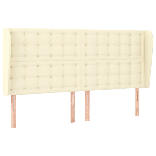 vidaXL Κεφαλάρι με Πτερύγια Κρεμ 203x23x118/128 εκ. Συνθετικό Δέρμα