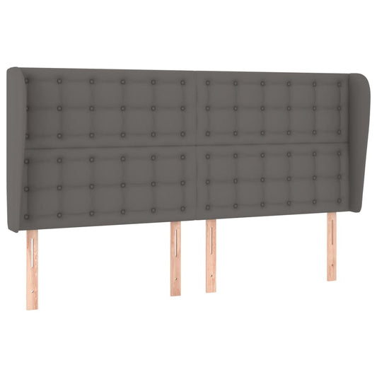 vidaXL Κεφαλάρι με Πτερύγια Γκρι 203x23x118/128 εκ. Συνθετικό Δέρμα
