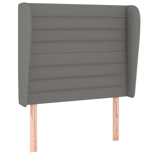 vidaXL Κεφαλάρι με Πτερύγια Σκούρο Γκρι 93 x 23 x 118/128εκ.Υφασμάτινο