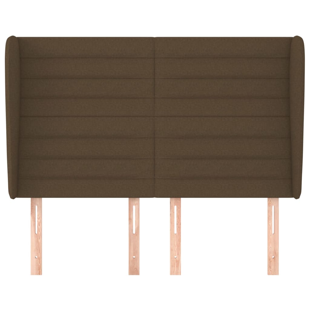 vidaXL Κεφαλάρι με Πτερύγια Σκούρο Καφέ 147x23x118/128 εκ.Υφασμάτινο