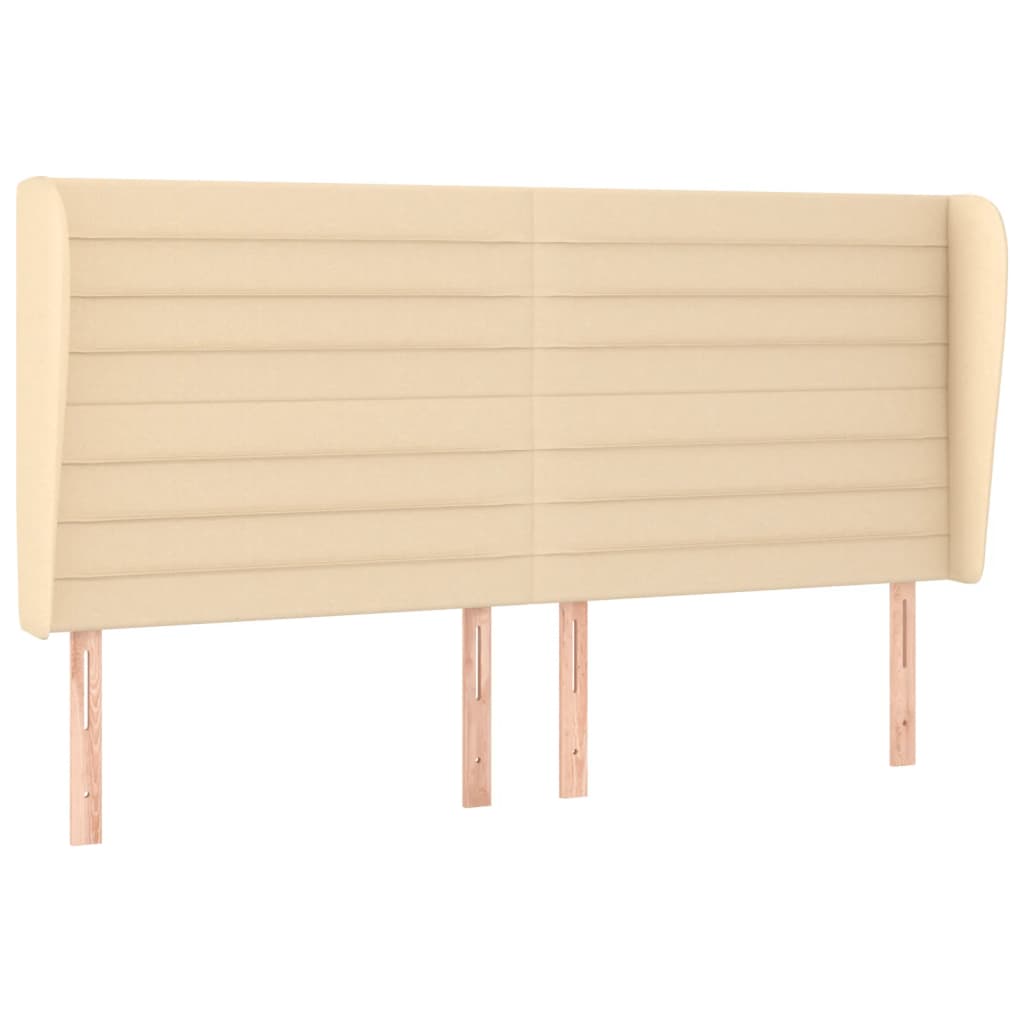 vidaXL Κεφαλάρι με Πτερύγια Κρεμ 163x23x118/128 εκ. Υφασμάτινο