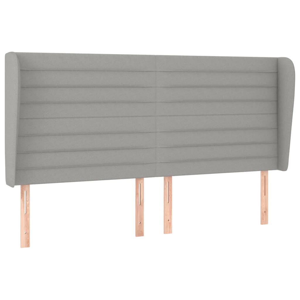 vidaXL Κεφαλάρι με Πτερύγια Ανοιχτό Γκρι 183x23x118/128 εκ. Υφασμάτινο