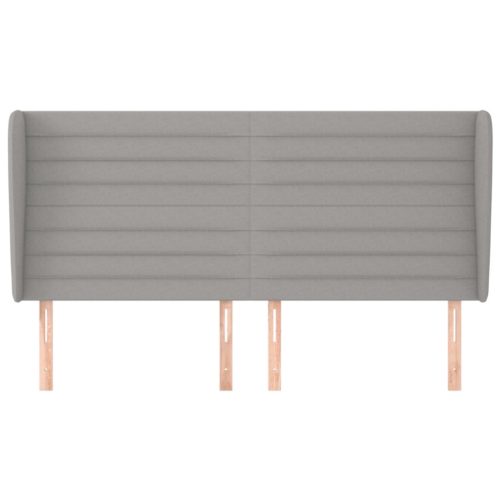 vidaXL Κεφαλάρι με Πτερύγια Ανοιχτό Γκρι 183x23x118/128 εκ. Υφασμάτινο