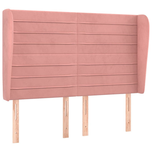 vidaXL Κεφαλάρι με Πτερύγια Ροζ 147x23x118/128 εκ. Βελούδινο