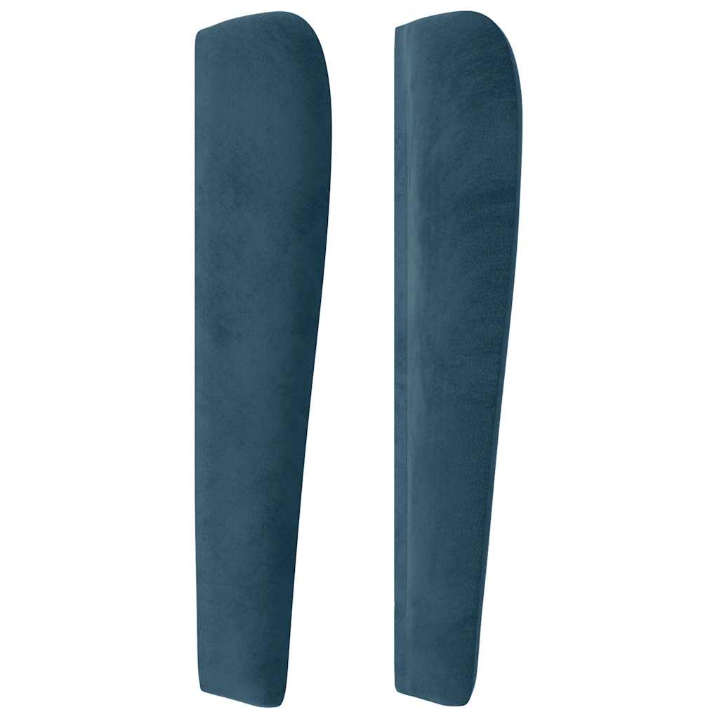 vidaXL Κεφαλάρι με ΠτερύγιαΣκούρο Μπλε 203x23x118/128 εκ. Βελούδινο