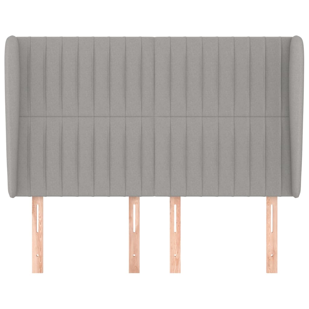 vidaXL Κεφαλάρι με Πτερύγια Ανοιχτό Γκρι 147x23x118/128 εκ. Υφασμάτινο