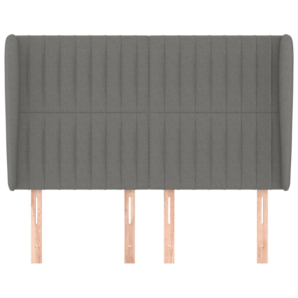 vidaXL Κεφαλάρι με Πτερύγια Σκούρο Γκρι 147x23x118/128 εκ. Υφασμάτινο