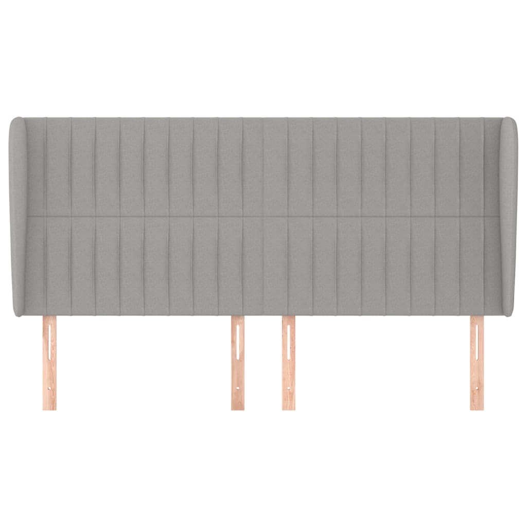 vidaXL Κεφαλάρι με Πτερύγια Ανοιχτό Γκρι 163x23x118/128 εκ. Υφασμάτινο