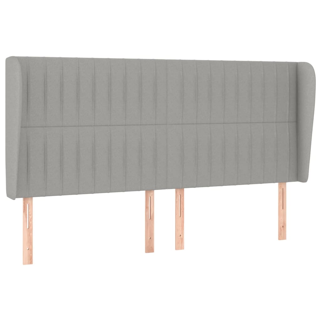 vidaXL Κεφαλάρι με Πτερύγια Ανοιχτό Γκρι 183x23x118/128 εκ. Υφασμάτινο