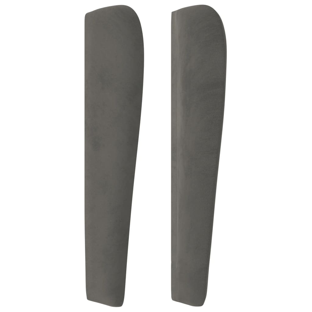 vidaXL Κεφαλάρι με Πτερύγια Σκούρο Γκρι 93 x 23 x 118/128εκ.Βελούδινο