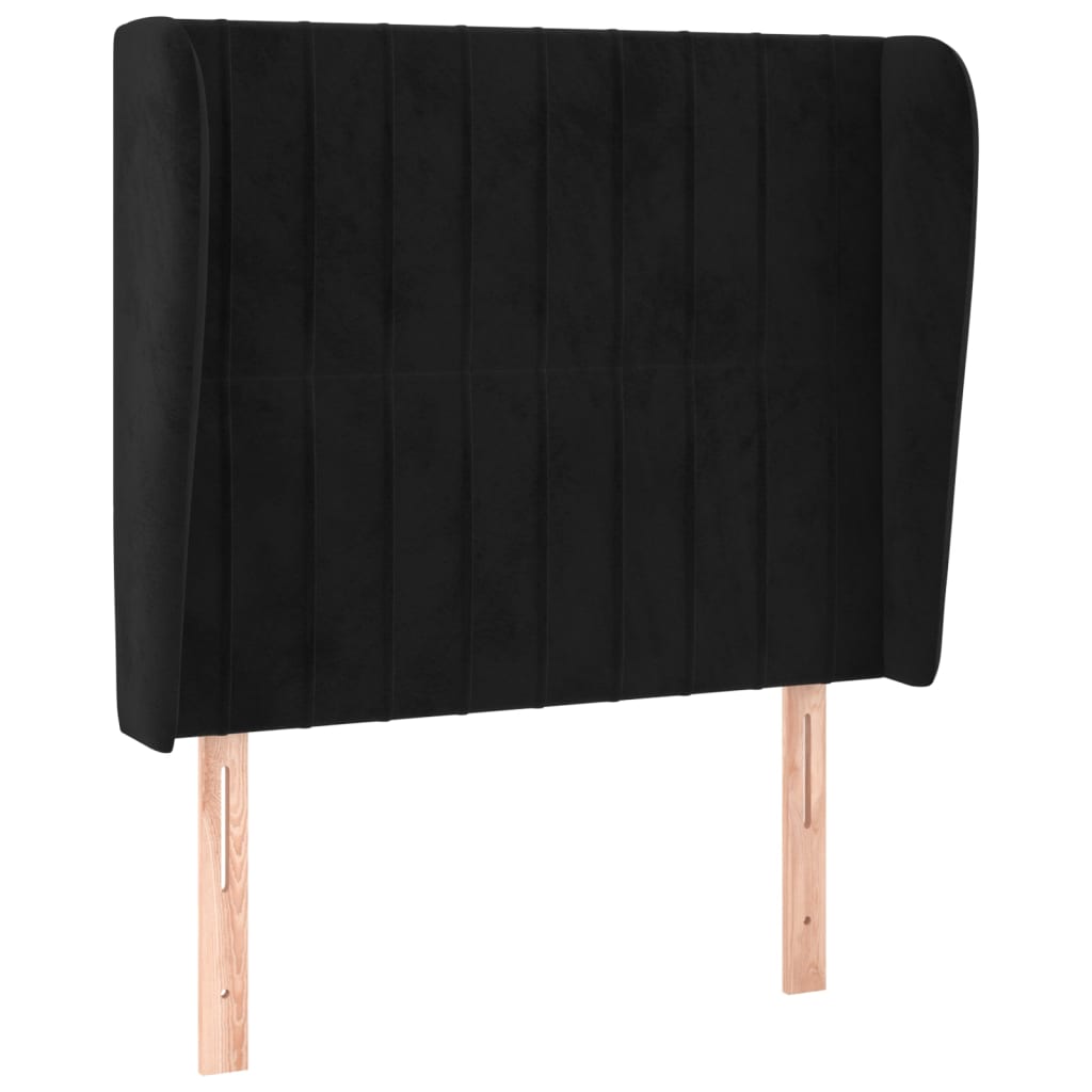 vidaXL Κεφαλάρι με Πτερύγια Μαύρο 103x23x118/128 εκ. Βελούδινο