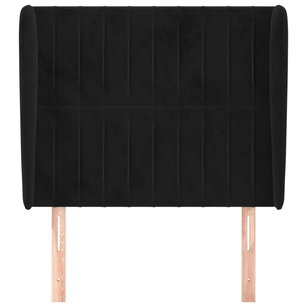 vidaXL Κεφαλάρι με Πτερύγια Μαύρο 103x23x118/128 εκ. Βελούδινο