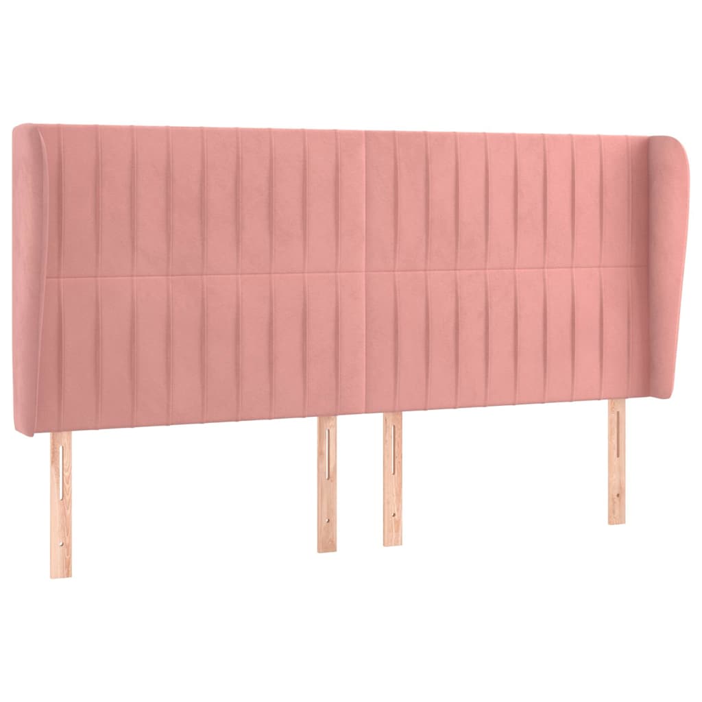 vidaXL Κεφαλάρι με Πτερύγια Ροζ 163x23x118/128 εκ. Βελούδινο