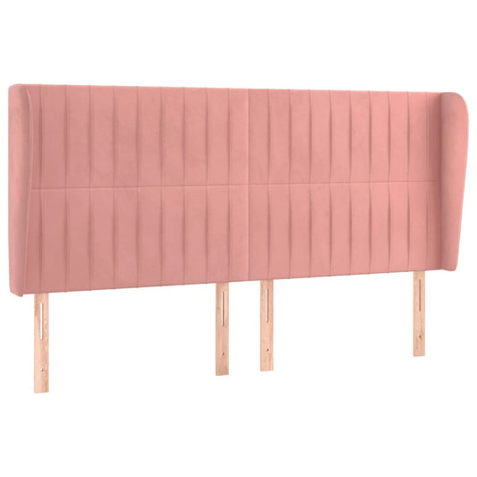 vidaXL Κεφαλάρι με Πτερύγια Ροζ 183x23x118/128 εκ. Βελούδινο