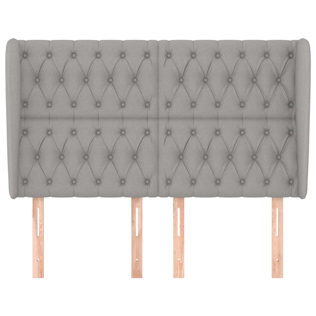 vidaXL Κεφαλάρι με Πτερύγια Ανοιχτό Γκρι 147x23x118/128 εκ. Υφασμάτινο