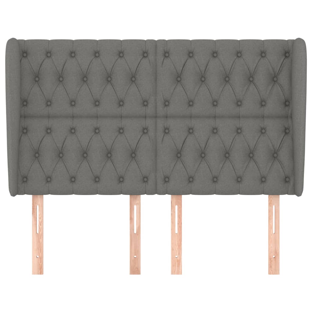 vidaXL Κεφαλάρι με Πτερύγια Σκούρο Γκρι 147x23x118/128 εκ. Υφασμάτινο