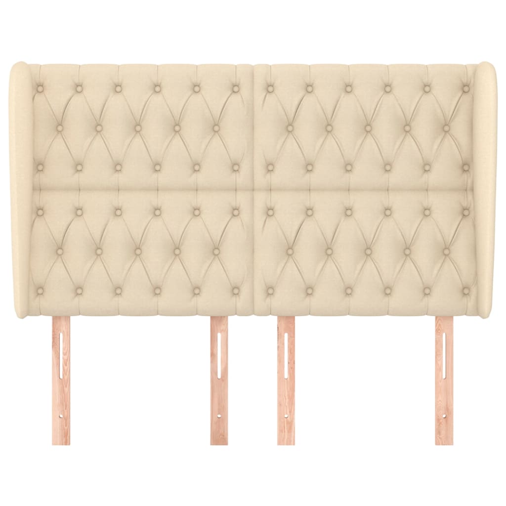 vidaXL Κεφαλάρι με Πτερύγια Κρεμ 163x23x118/128 εκ. Υφασμάτινο