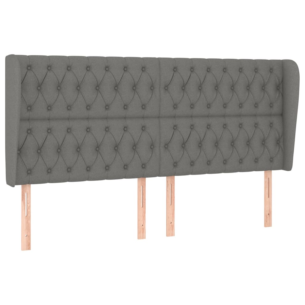 vidaXL Κεφαλάρι με Πτερύγια Σκούρο Γκρι 183x23x118/128 εκ. Υφασμάτινο