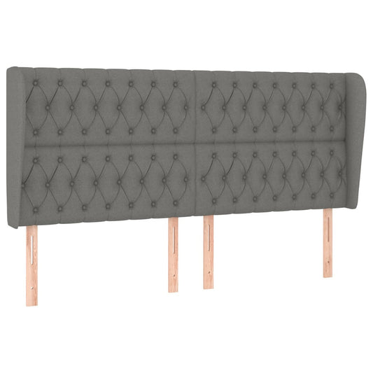 vidaXL Κεφαλάρι με Πτερύγια Σκούρο Γκρι 183x23x118/128 εκ. Υφασμάτινο