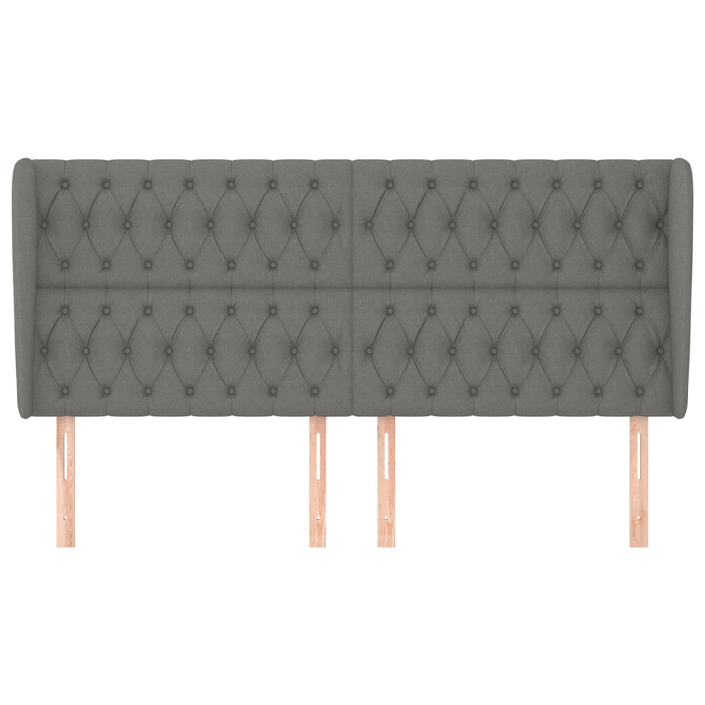vidaXL Κεφαλάρι με Πτερύγια Σκούρο Γκρι 183x23x118/128 εκ. Υφασμάτινο
