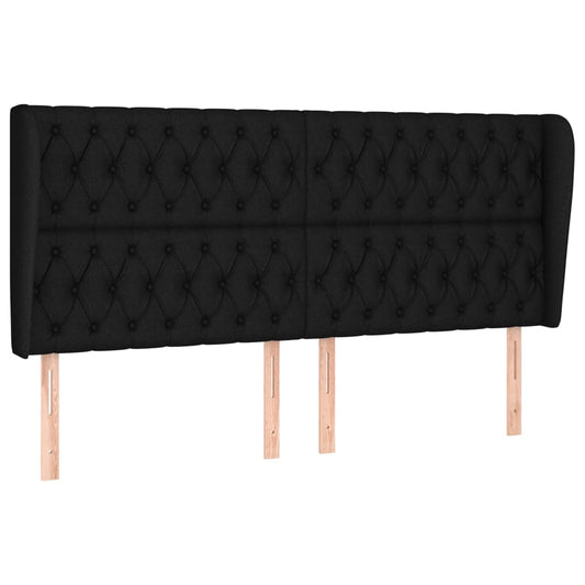vidaXL Κεφαλάρι με Πτερύγια Μαύρο 183x23x118/128 εκ. Υφασμάτινο