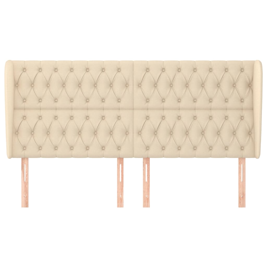 vidaXL Κεφαλάρι με Πτερύγια Κρεμ 183x23x118/128 εκ. Υφασμάτινο