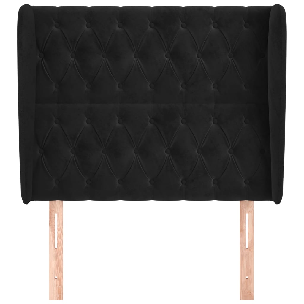 vidaXL Κεφαλάρι με Πτερύγια Μαύρο 93 x 23 x 118/128 εκ. Βελούδινο