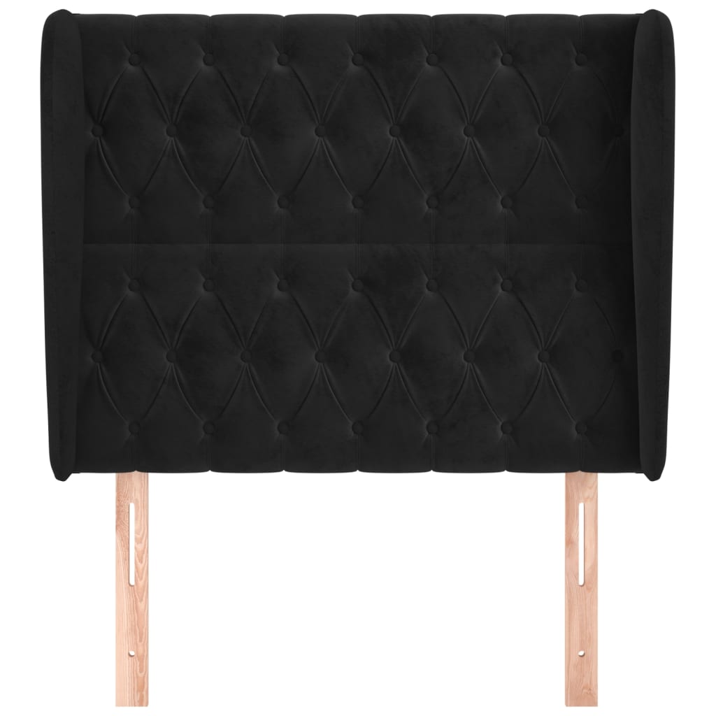 vidaXL Κεφαλάρι με Πτερύγια Μαύρο 103x23x118/128 εκ. Βελούδινο