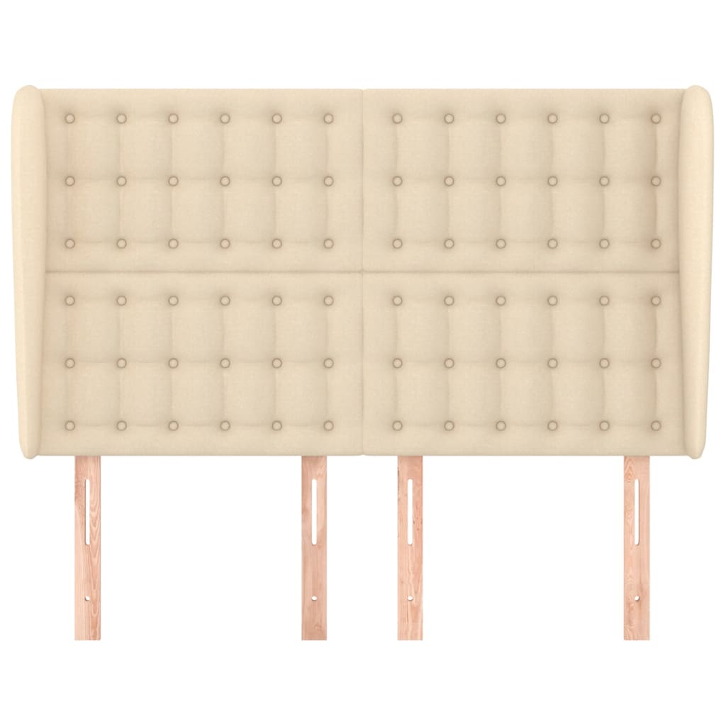 vidaXL Κεφαλάρι με Πτερύγια Κρεμ 147x23x118/128 εκ. Υφασμάτινο