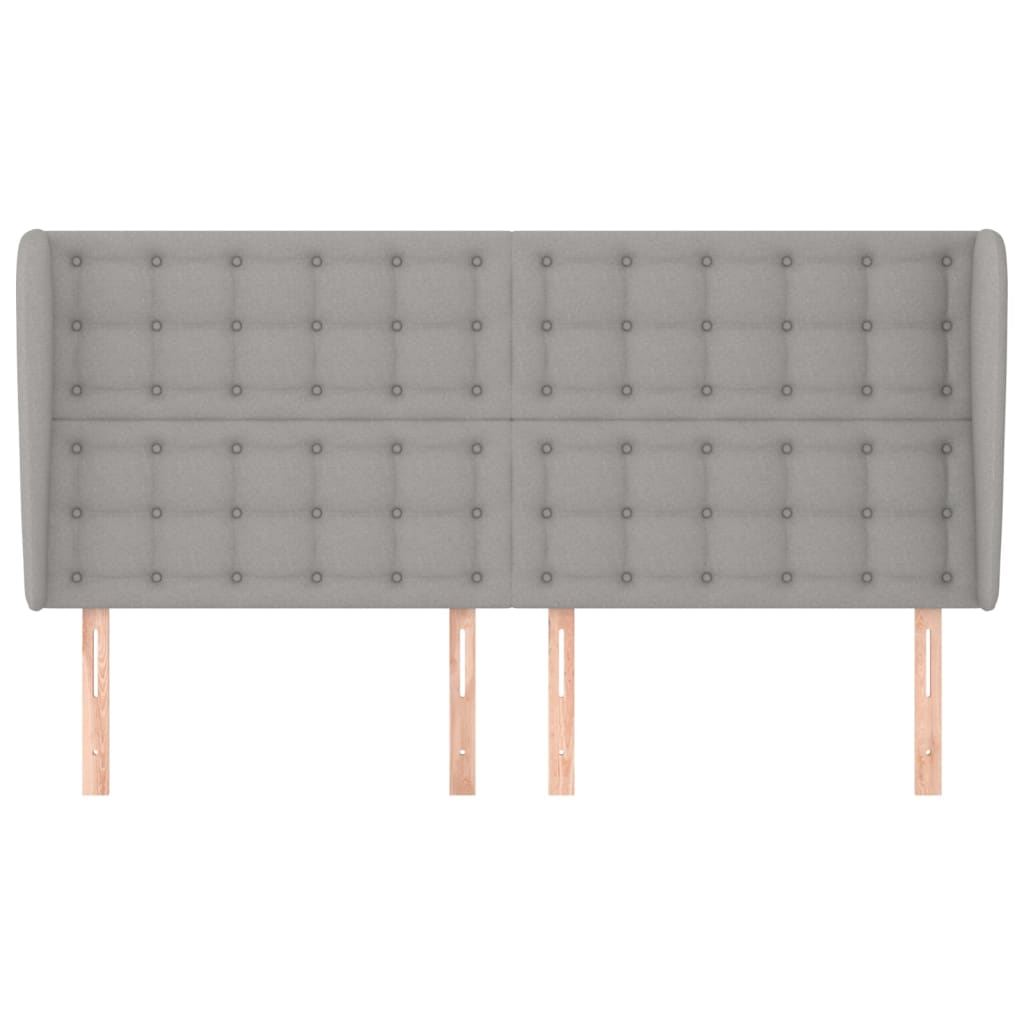 vidaXL Κεφαλάρι με Πτερύγια Ανοιχτό Γκρι 163x23x118/128 εκ. Υφασμάτινο