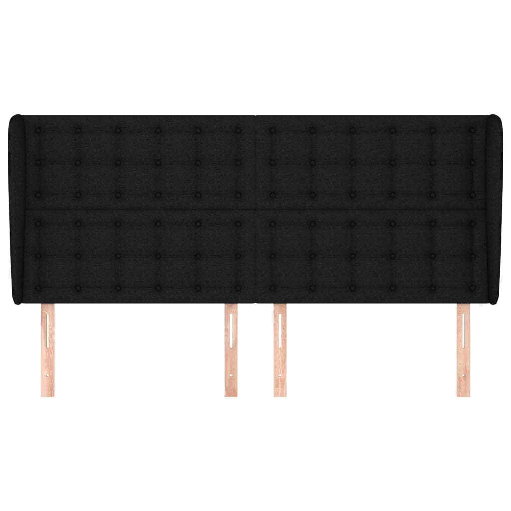 vidaXL Κεφαλάρι με Πτερύγια Μαύρο 163x23x118/128 εκ. Υφασμάτινο