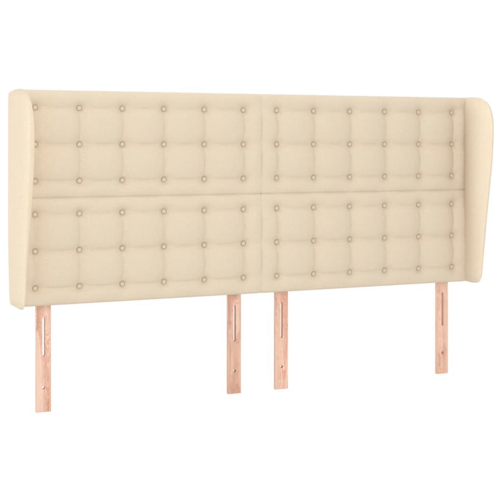 vidaXL Κεφαλάρι με Πτερύγια Κρεμ 163x23x118/128 εκ. Υφασμάτινο