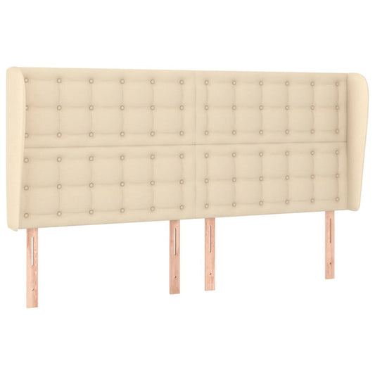 vidaXL Κεφαλάρι με Πτερύγια Κρεμ 163x23x118/128 εκ. Υφασμάτινο