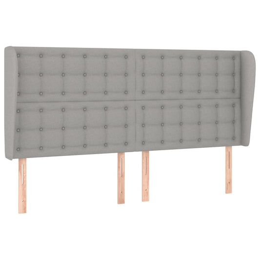 vidaXL Κεφαλάρι με Πτερύγια Ανοιχτό Γκρι 183x23x118/128 εκ. Υφασμάτινο