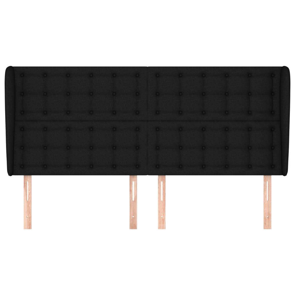 vidaXL Κεφαλάρι με Πτερύγια Μαύρο 183x23x118/128 εκ. Υφασμάτινο